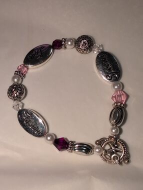 🥀3/$25🥀 Pink Accent Inspiring Message Beaded Bracelet
